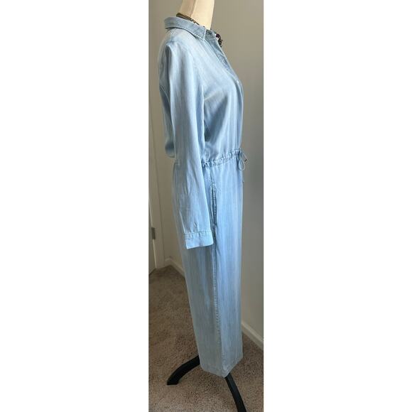 CLOTH & STONE Chambray Button Down Long Sleeve Belted Jumpsuit Sz Small - Picture 4 of 10